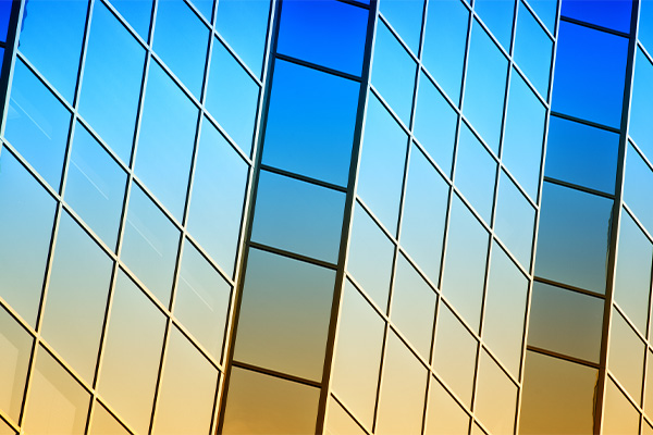 Glass building facade